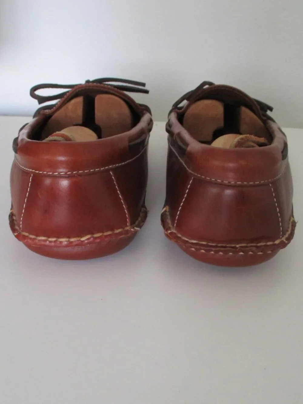 L.L. Bean Mens Cognac Leather Moccasin Slipper NWOB - Size 12M